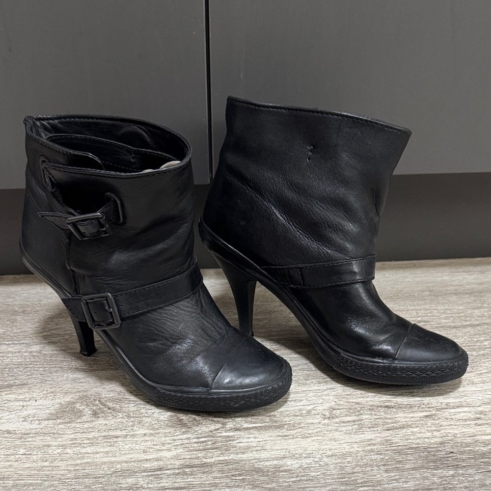 Ash Black Heeled Leather Boots